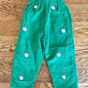 Anavini Green Santa Embroidered Pants